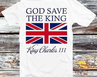 King Charles III Coronation His Majesty T Shirt Vintage Retro Meme Gift Unisex Anime Manga Top Tee B1370