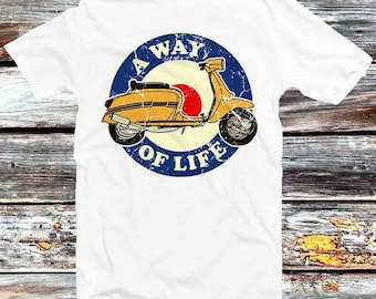 Scooter A Way Of Life MOD Moped Motorcycle Biker T Shirt Vintage Retro Cool Gift Mens Womens Unisex Cartoon Anime Top Tee B1056