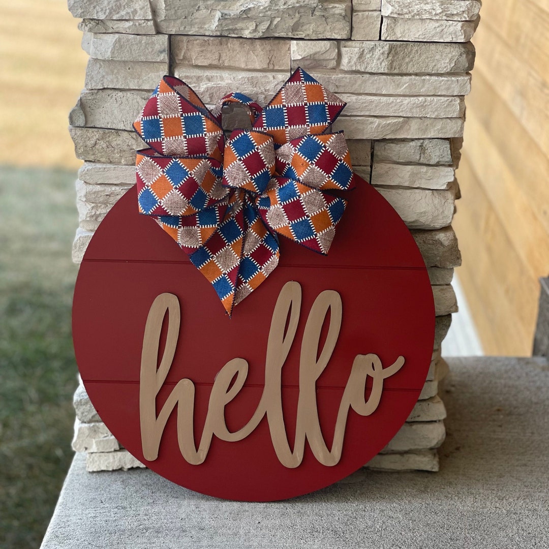 Hello Door Sign | Hello Door Hanger | Welcome Sign Front Door | Front ...