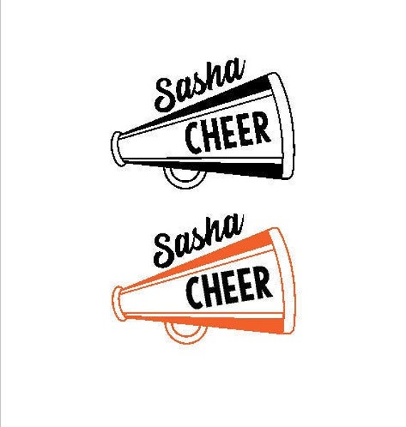 Cheer Megaphone Personalized Decal/IronOn Etsy