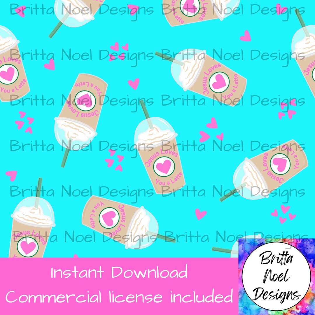 Jesus Loves You A Latte Seamless Latte Pattern - Etsy