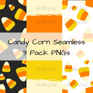 Candy Corn Seamless Design, Fall Halloween Candy Corn Seamless 3 pack of designs