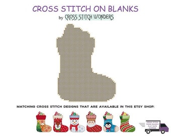 Christmas Stocking, Santa, Penguin, Snowman, Reindeer, Ornament, HDF, Laser Cut, Wood Blank, Cross Stitch Wonders, Counted Cross Stitch
