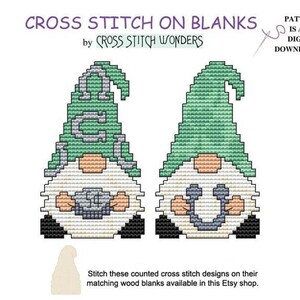 Gnomes, St Patricks Day, Lucky, Mushroom House Display, Little Gnome, Counted Cross Stitch, Cross Stitch Wonders, Digital, PDF, Download