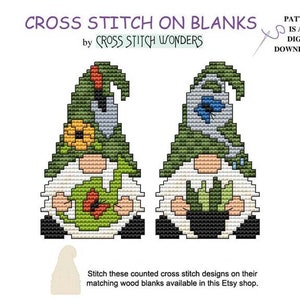 Gnomes, Gardening, Plants, Fit Mushroom House Display, Little Gnome, Counted Cross Stitch, Cross Stitch Wonders, Digital, PDF, Download