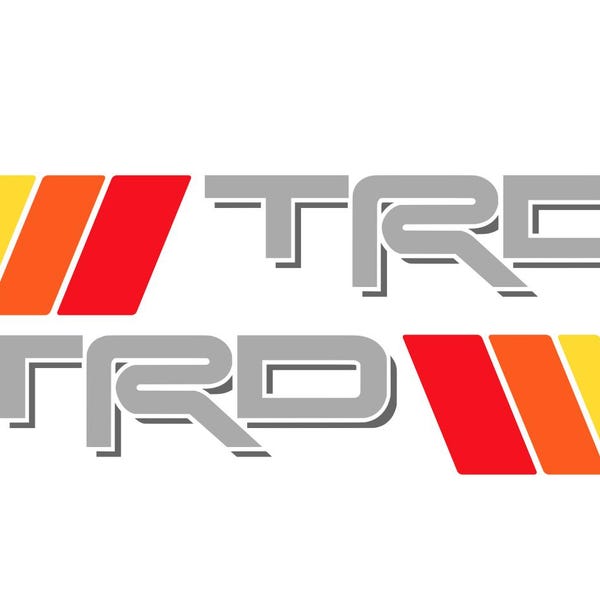 Pegatinas TRD con franjas retro Heritage, compatibles con Toyota Tacoma, Tundra, 4Runner, FJ y camionetas.