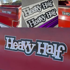 Pair of Heavy Half Replica Stickers Decals, Fits Chevrolet, Chevy, GMC, C10, Silverado, Sierra, C15, Square Body Truck
