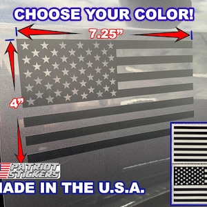 Set of 2 Matte Black American Flag Decal Stickers, Pick Your Color! Jeep, Tacoma, F-150, Silverado, Tundra