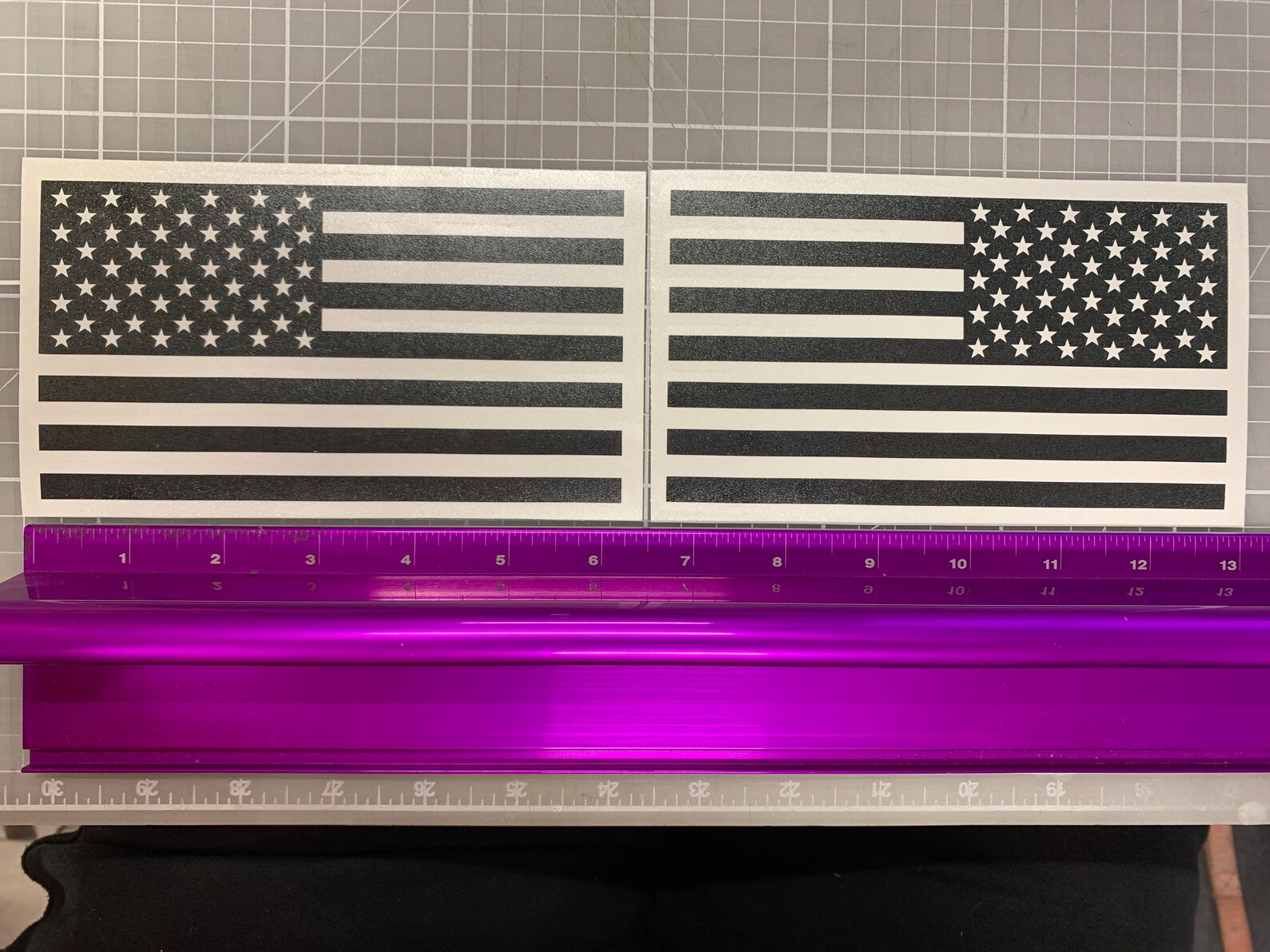 Set of 2 Matte Black American Flag Decal Stickers Jeep Etsy