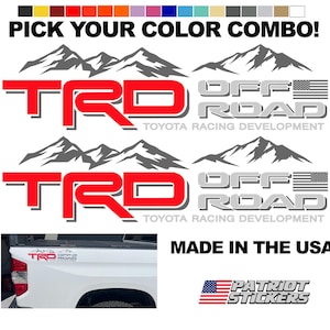 TRD Off Road w/Mountains Sticker Decals, Fits Toyota Tacoma, Tundra, 4Runner, FJ