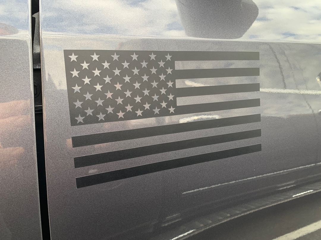 Set of Matte Black American Flag Decal Stickers Jeep Etsy