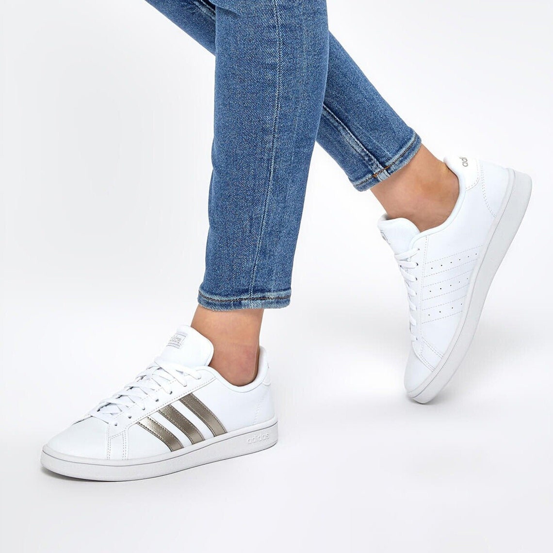 Adidas GRAND COURT BASE Women's White Sneaker Shoes-Size: | Etsy