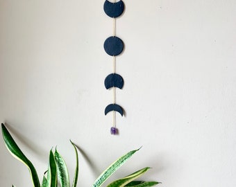 Schwarzer Amethyst-Mondphasen-Wandbehang