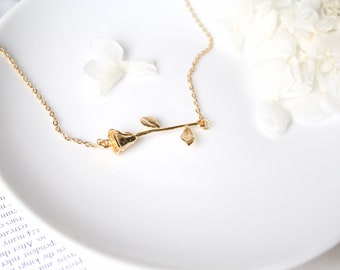 Gold Rose Necklace