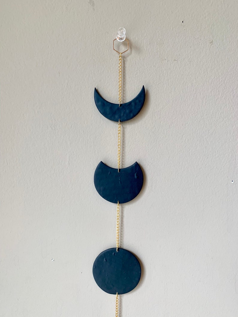 Black Amethyst Moon Phase Wall Hanging image 2