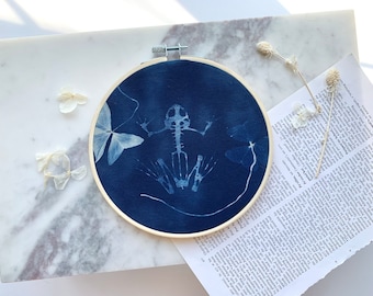 Frog Skeleton Cyanotype