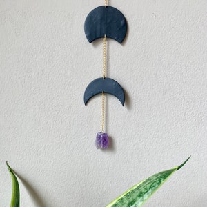 Black Amethyst Moon Phase Wall Hanging image 4