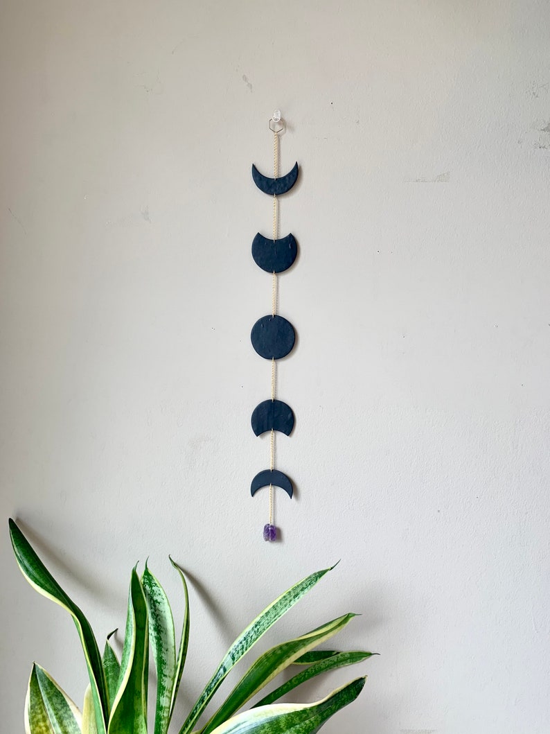 Black Amethyst Moon Phase Wall Hanging image 5