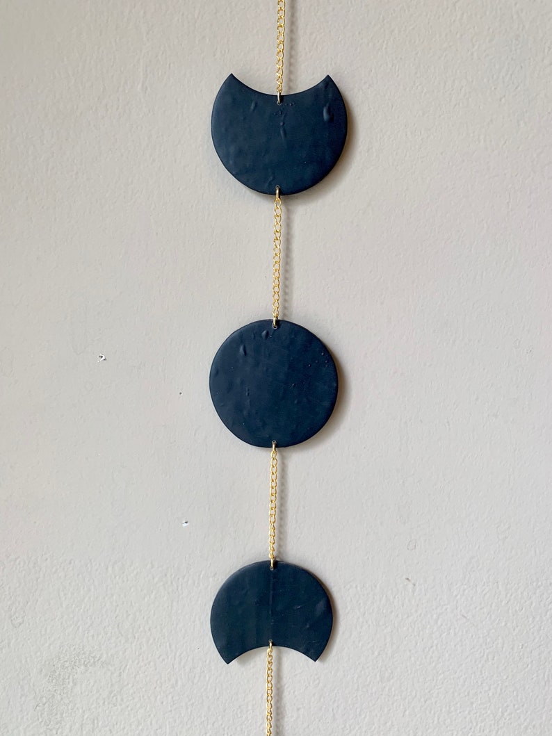 Black Amethyst Moon Phase Wall Hanging image 3