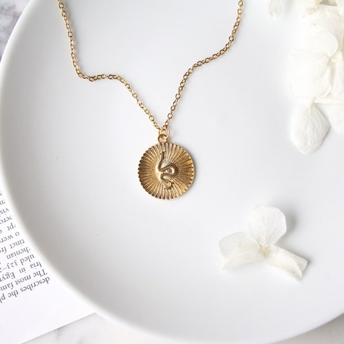 18k Gold Coin Necklace Coin Necklace Birthday Gift Etsy