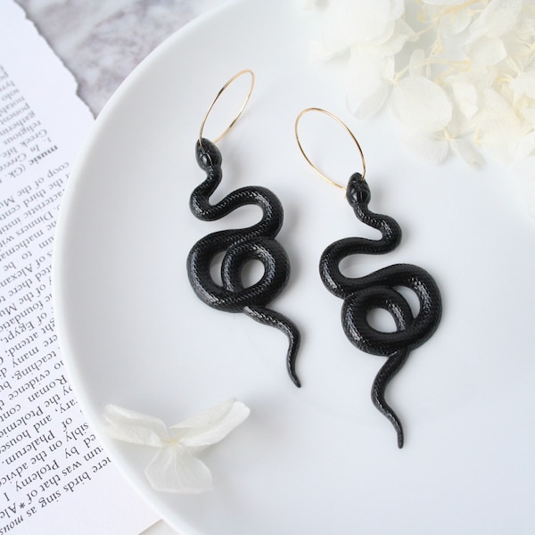 Snake Wire Hoop Earrings