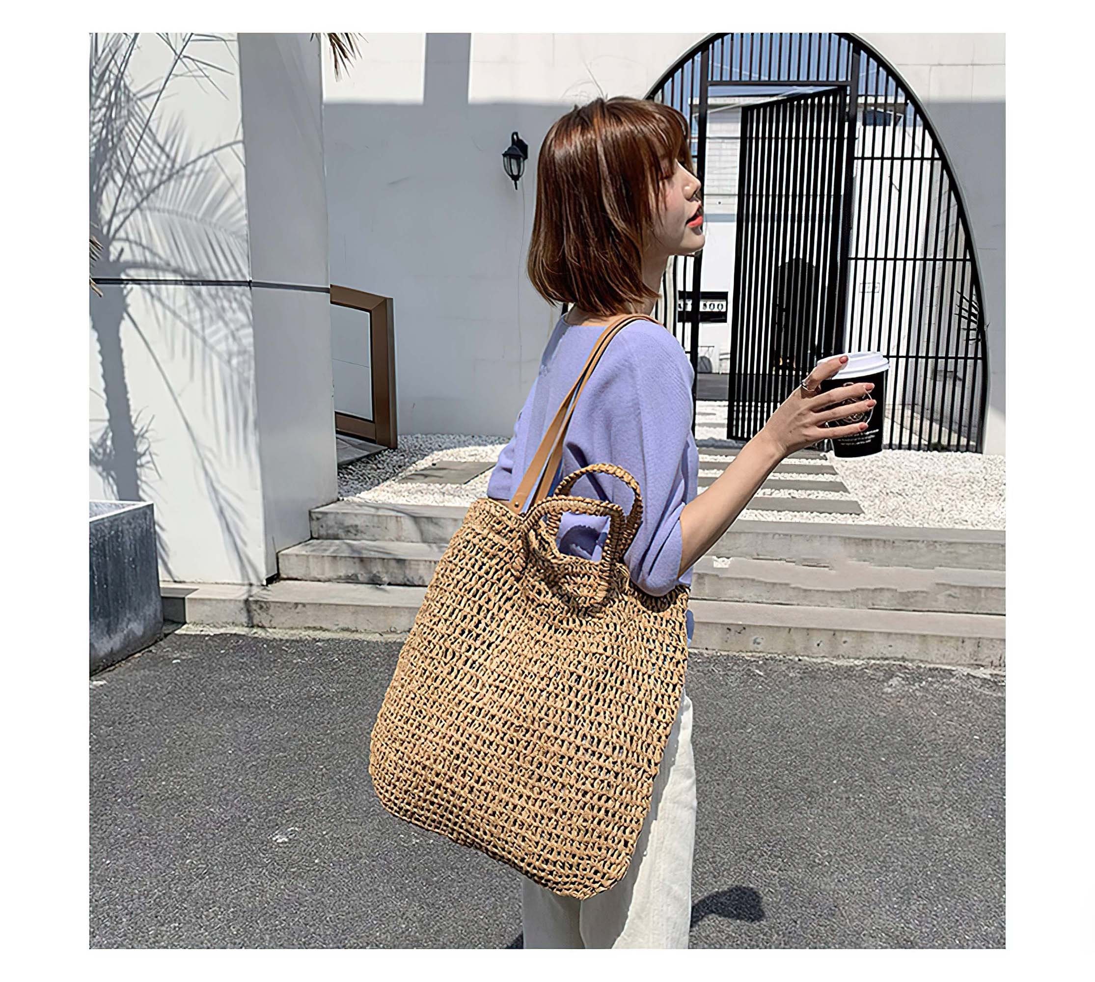 casual straw women shoulder bags handbags rattan summer beach bag large capacity casual straw women shoulder bags handbags rattan summer beach bag large capacity