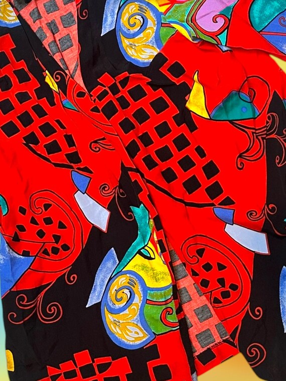 Vintage Abstract Pattern Blouse Jacket - image 3