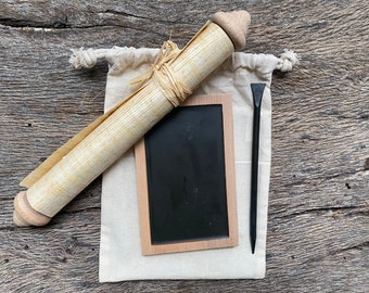 Writing Set Roman Empire, Romans, Wax tablet, Papyrus scroll, Roman gift, Archeologist gift, Latin teacher gift