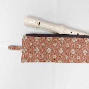 Handmade Quilted Vintage Music Instrument Case for Soprano Recorder, Music Gift