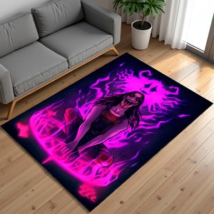 Tappeto Devil Girl Fire: tappeto lavabile con arte satanica