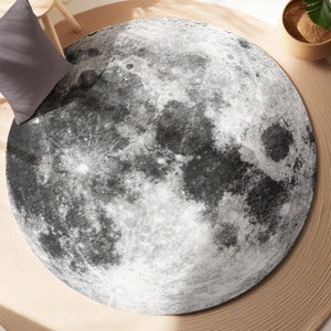 Full Moon Rug, Round Moon Rug, 3D Moon Rug, Astronomy Gift, Galaxy Rug, Lunar Decor,Aesthetic Moon Rug, Mystical Moon Rug, Astronomy Gift