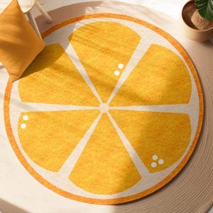 Orange Slice Kitchen Rug: Washable, Vibrant Citrus Carpet