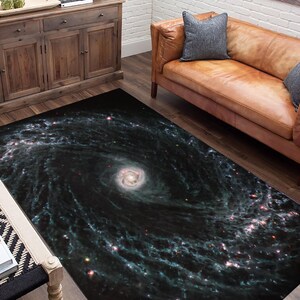 Barred Spiral Galaxy Rug, James Webb Rug, Spiral Rug, Space Rug, Nebula ...