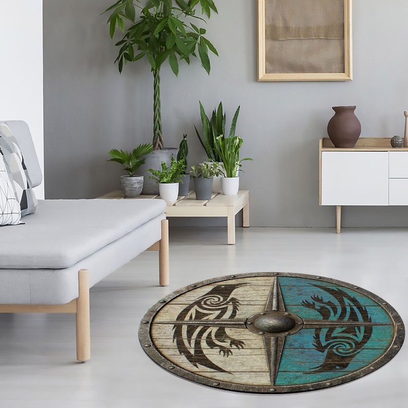 Viking Rug, Viking Decor, Medieval Shield, Viking Shield Rug, Valhalla