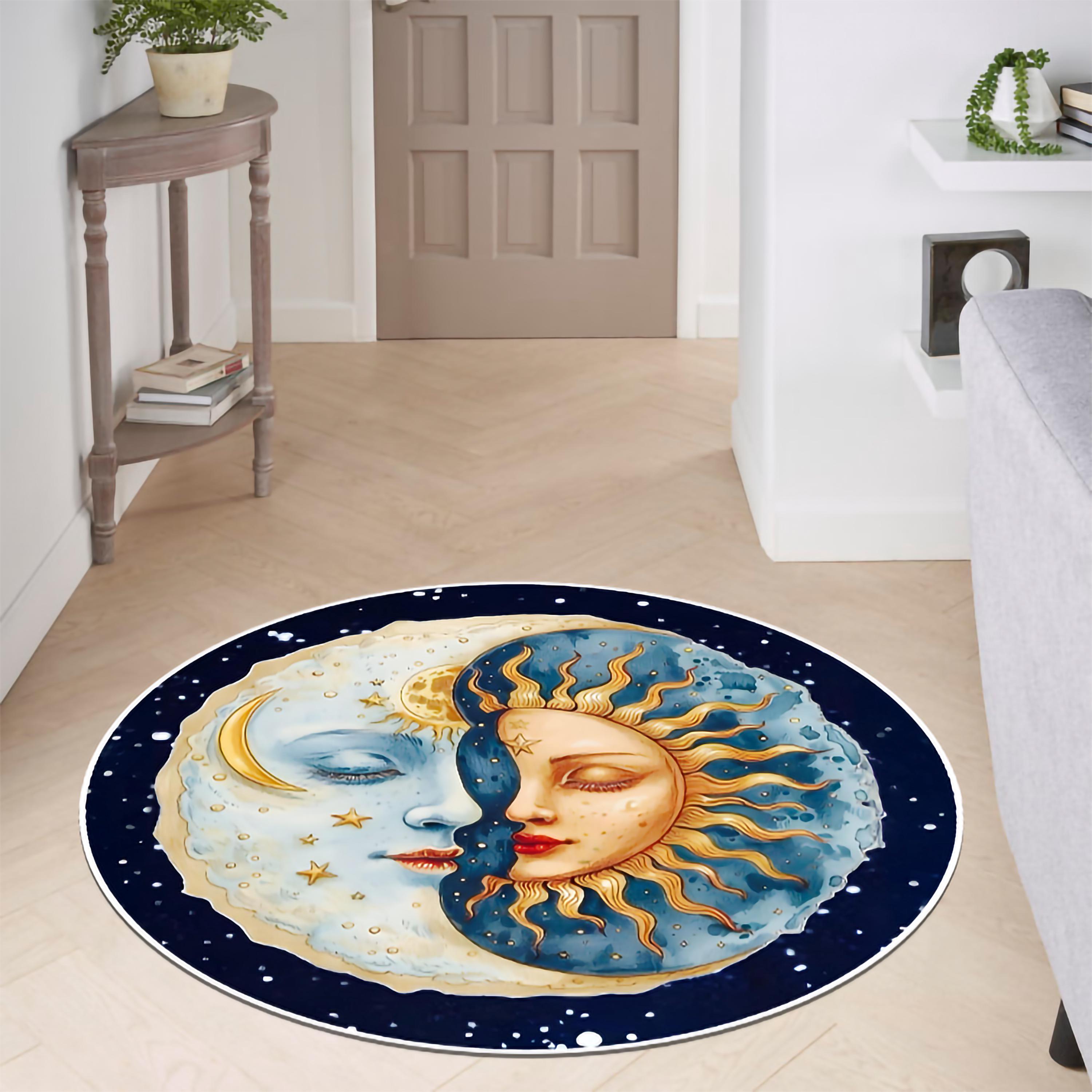 Astrological Rug Celestial – Astrology- Sun and Moon- Face- Spiritual Tarot Style Rug ...