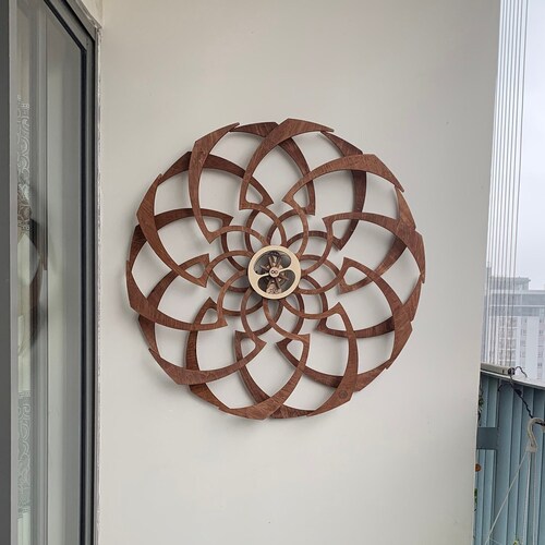 Hyperi Sculpture Wooden Flower 3d Wall Etsy