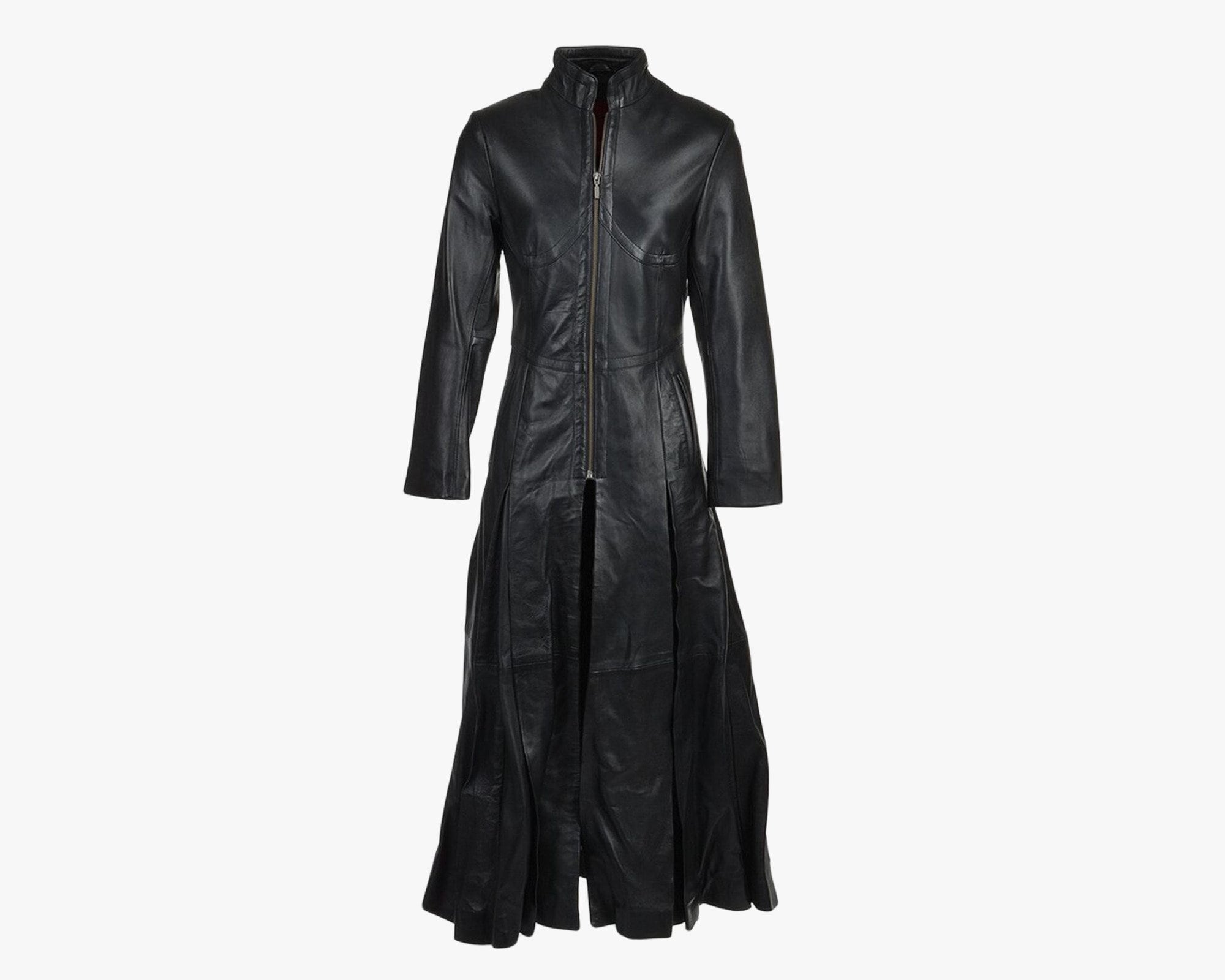 Buy Women Black Long Length Real Leather Gothic Coat, Handmade Steampunk  Leather Winter Wear Trench Coat, Black Leather Overcoat for Ladies Online  in India 