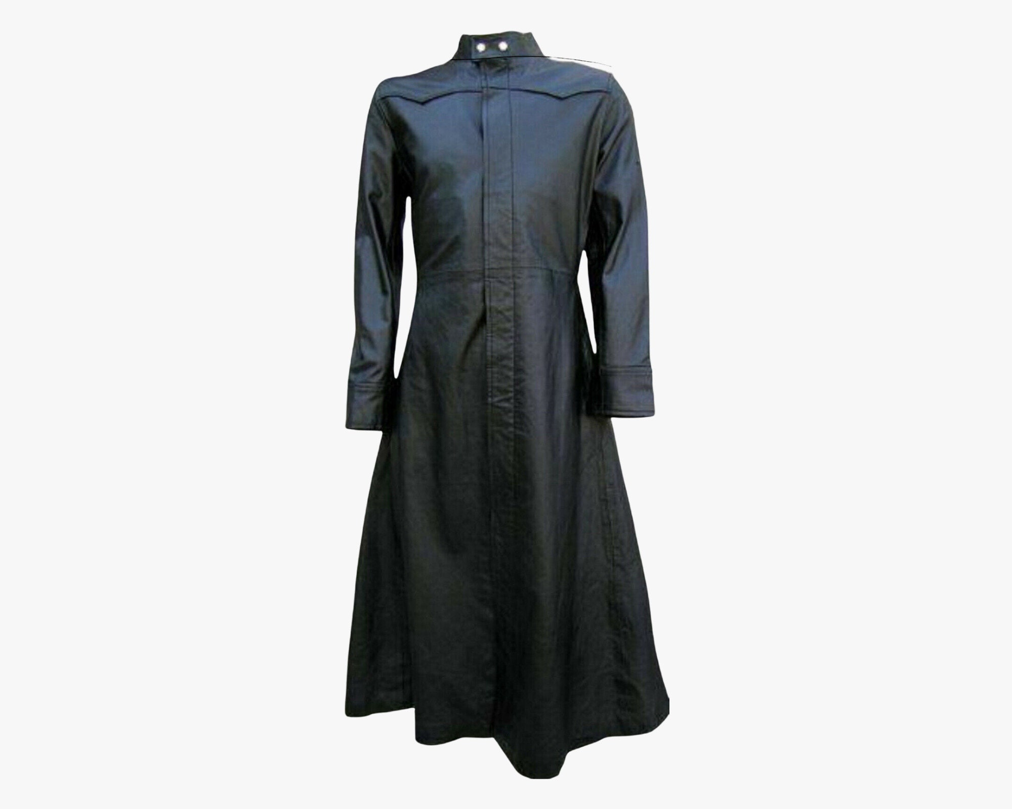 NM-Fashions Matrix Morpheus Black Crocodile Long Leather Trench Coat Full  Length at  Men’s Clothing store