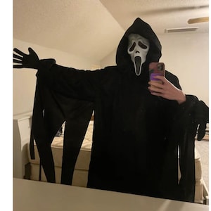 SCREAM 6 Robe Halloween Ghostface Costume, Scream Cloak, Black Hooded ...