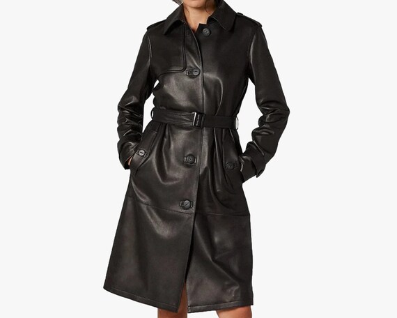 Genuine leather trench sale coats