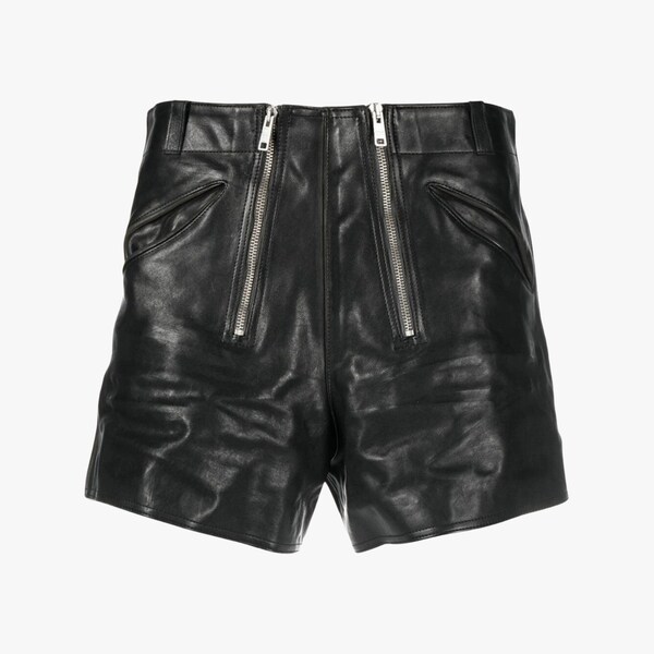 Männer Front Doppelreißverschluss Leder Shorts, Handgemachte Trendy Reißverschluss Leder Short, Leder Boxer Short für Männer, Steampunk Reißverschluss Short für Herren