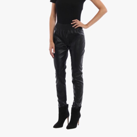 Ladies genuine leather pants best sale
