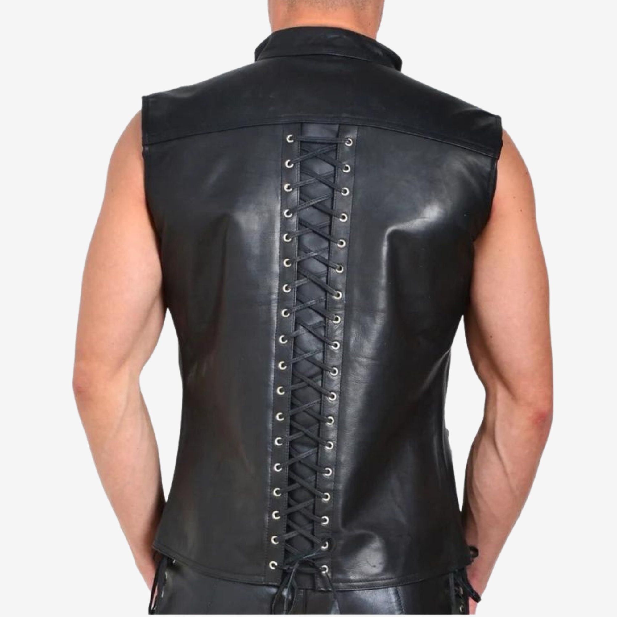 Mens Genuine Leather Medieval Lace up Vest Renaissance - Etsy