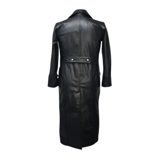 German officer top leather trench coat
