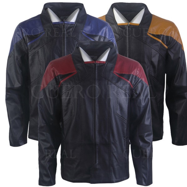 Perforated Leather Fashion Jacket Season 3 for Men, Space Series Leather Jacket, Moto Style Star Leather Biker Jacket