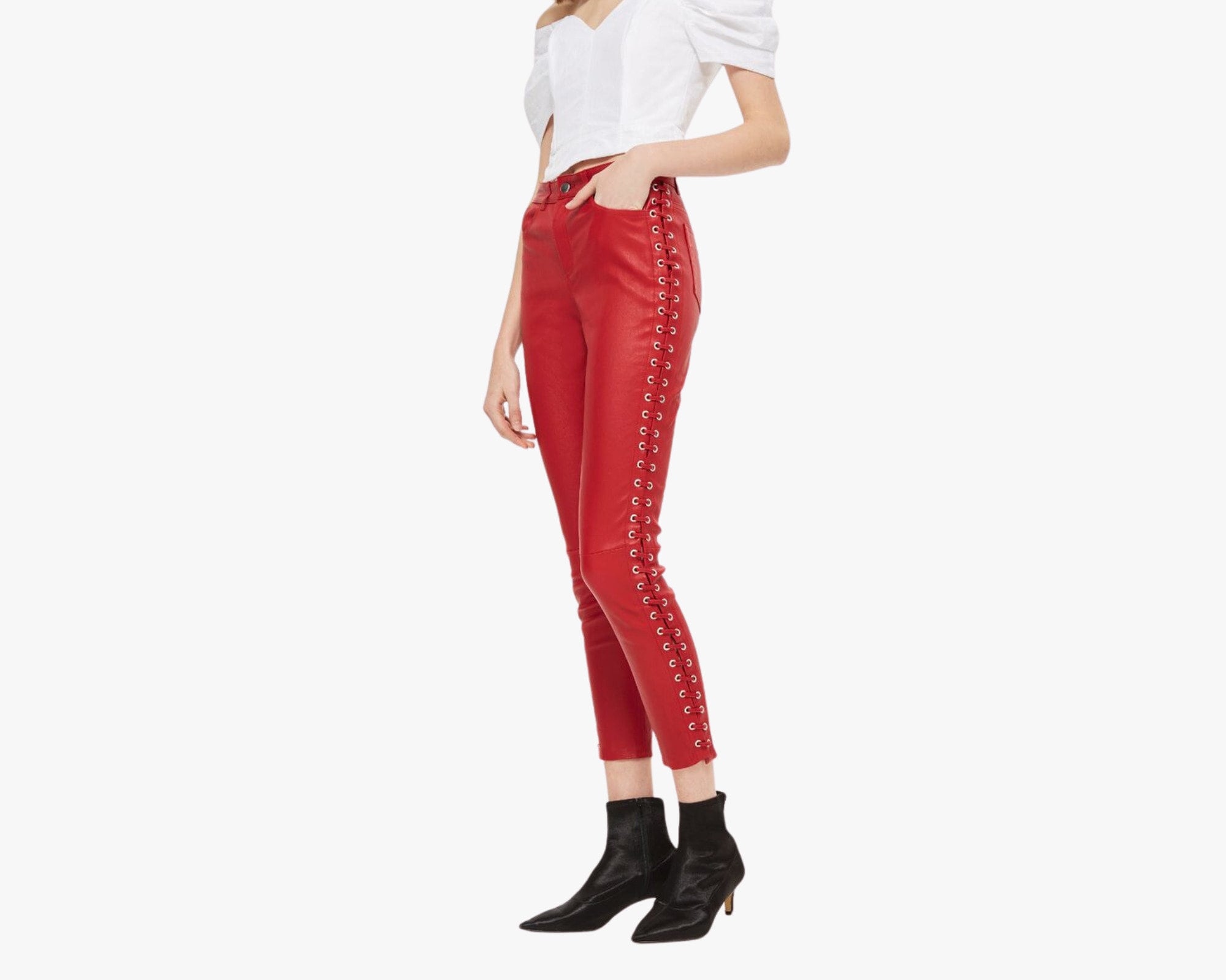 Red Leather Pants Women -  Canada