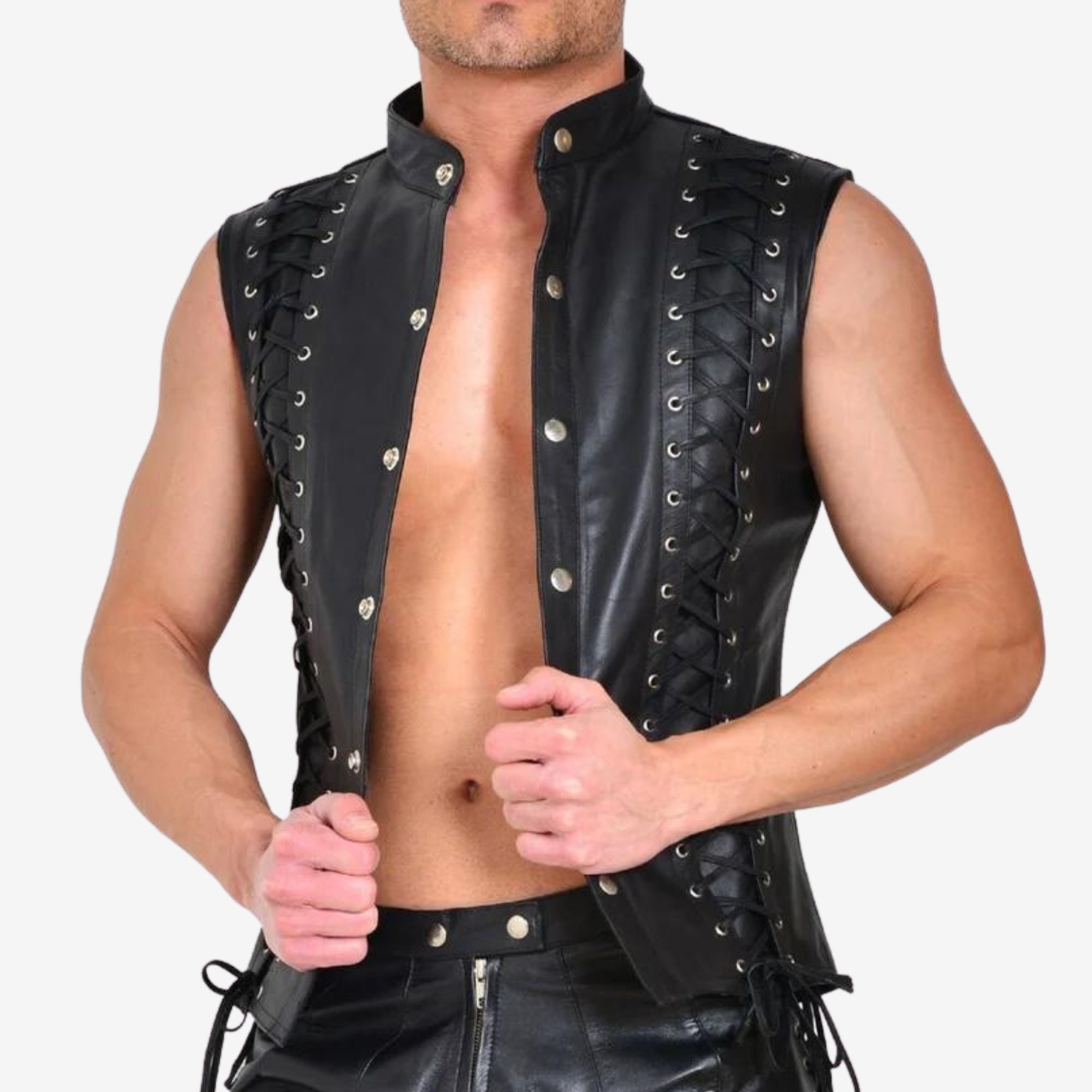 Mens Genuine Leather Medieval Lace up Vest, Renaissance Leather Vintage  Waistcoat, Mens Sleeveless Causal Vest - Etsy