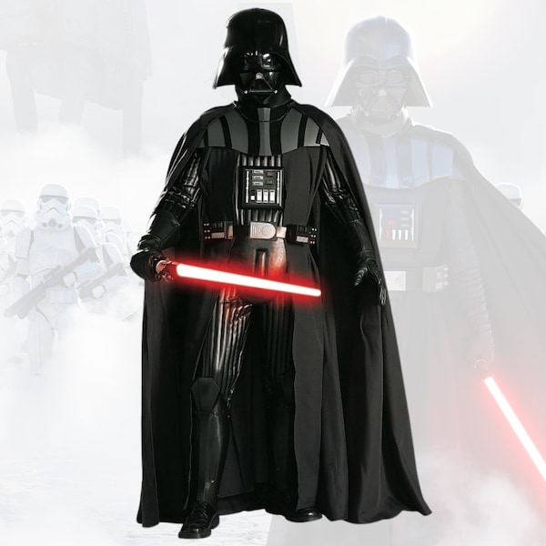 Darth Vader Cosplay Anzug, Drath Vader Komplettes Kostüm Outfit, Darth Vader Umhang, Code-Piece, Handschuhe