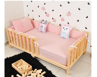 Montessori twin size bed plan, Floor bed with slats, Nursery DIY bed, Bed Frame project