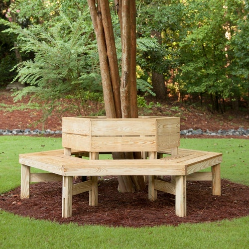 Hexagon Tree Bench Plans. DIY Plans Etsy